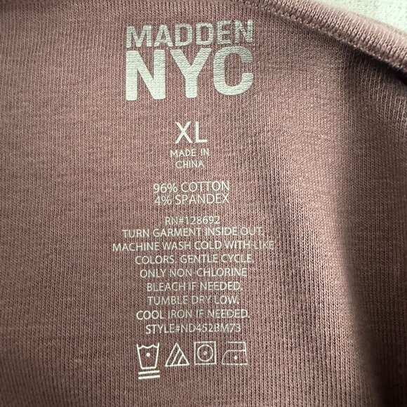 Madden NYC Jersey Mini Dress Open Back Twilight Mauve Cotton Blend XL Size - Picture 6 of 6